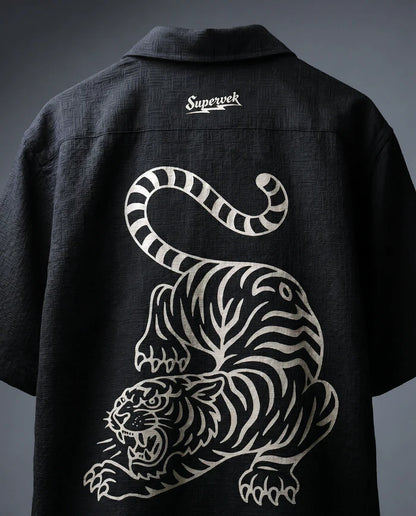 Tiger Fury Resort Shirt - Black
