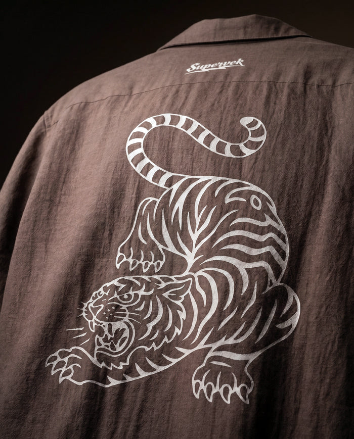 Tiger Fury Resort Shirt - Brown