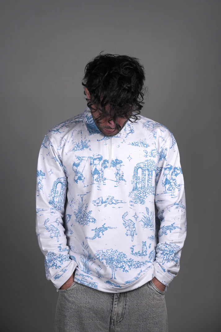 OLD ENGLISH ZIPPER - WHITE ZIPPER POLO