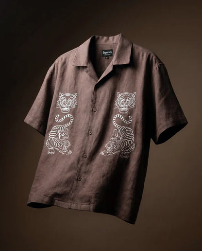 Tiger Fury Resort Shirt - Brown