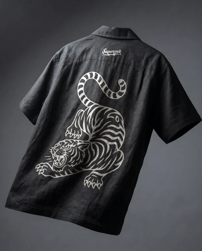 Tiger Fury Resort Shirt - Black