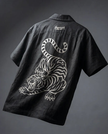 Tiger Fury Resort Shirt - Black