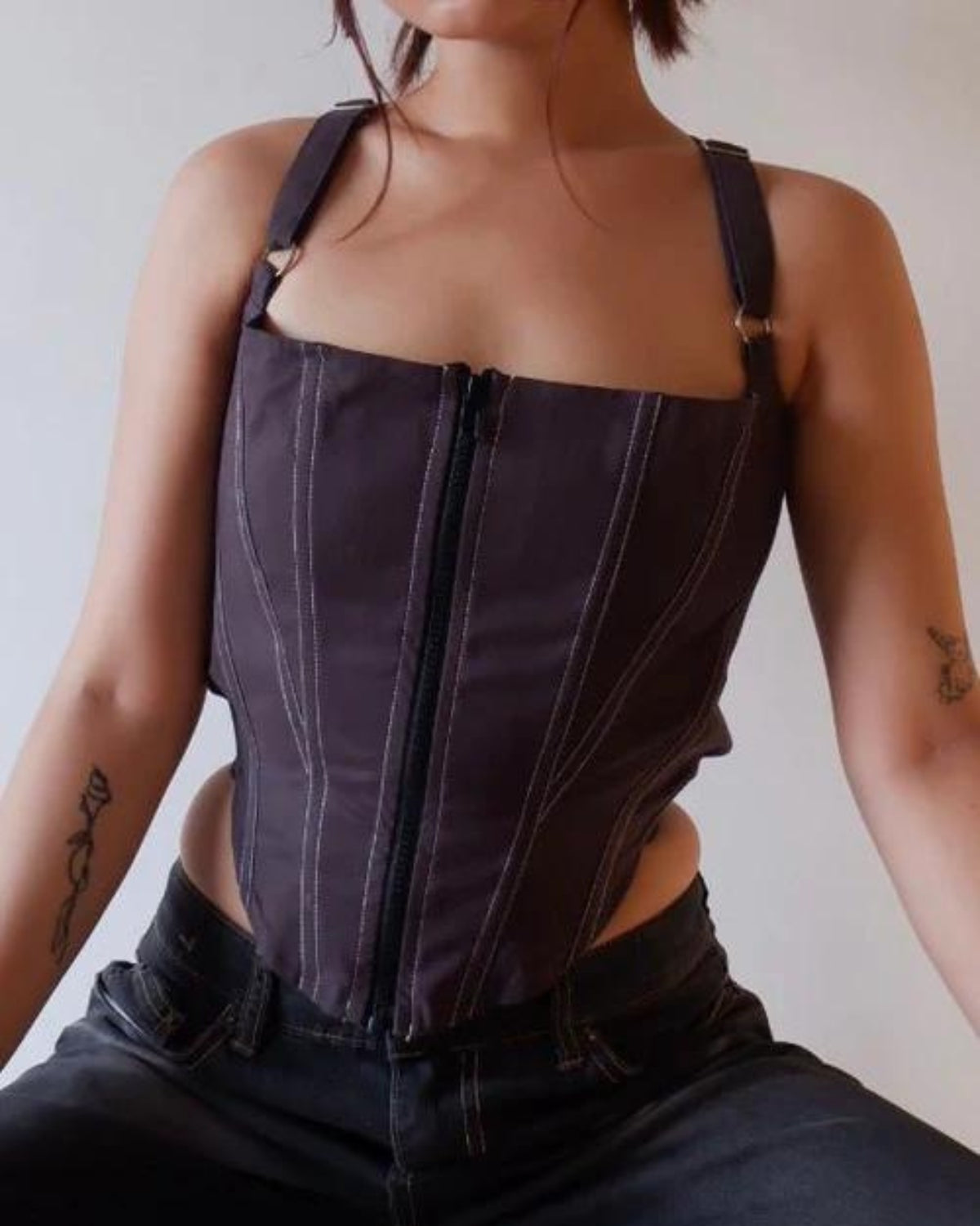 Grey CEO Zip-up Corset