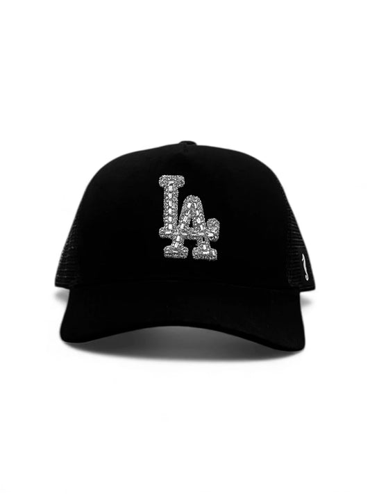LA Rhinestone - Suede Trucker cap