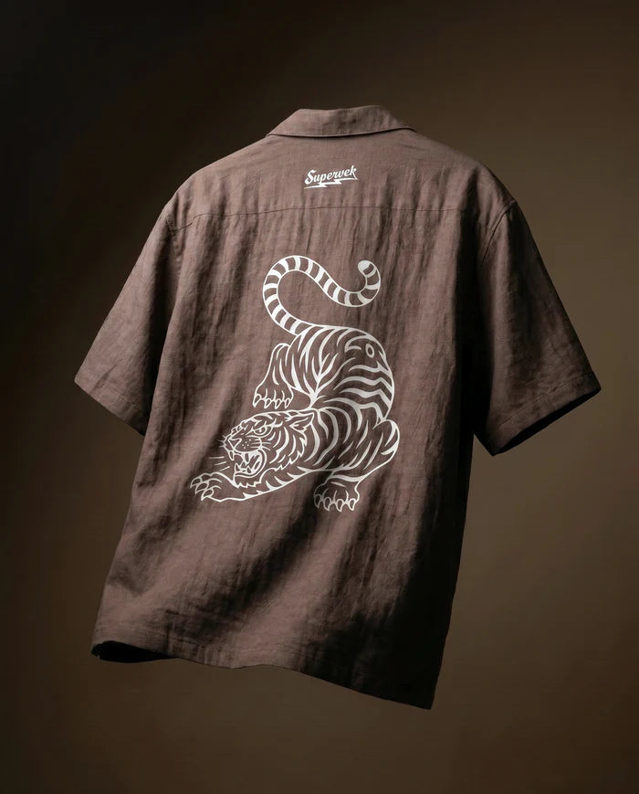 Tiger Fury Resort Shirt - Brown