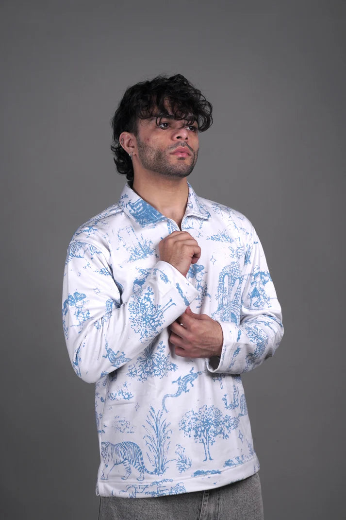 OLD ENGLISH ZIPPER - WHITE ZIPPER POLO