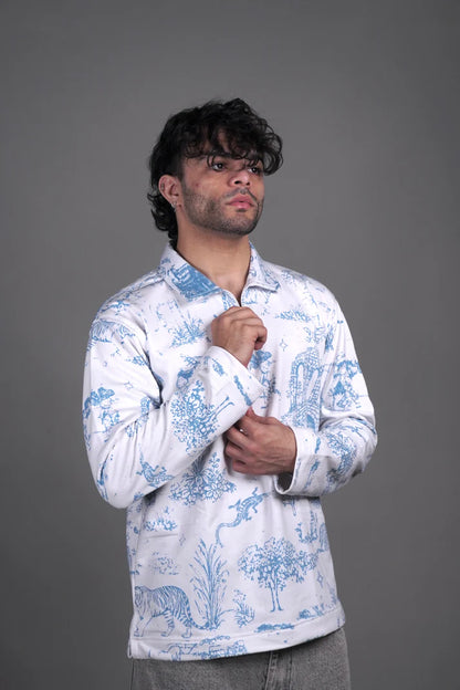 OLD ENGLISH ZIPPER - WHITE ZIPPER POLO