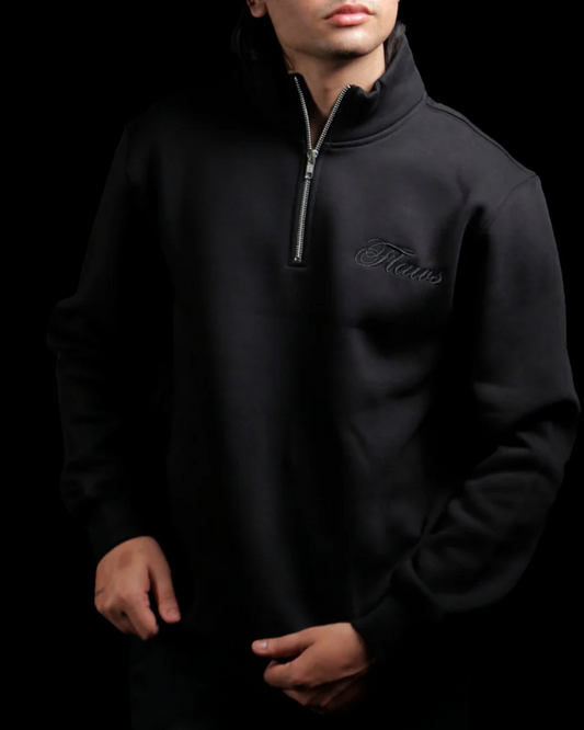 Black Zipper Polo