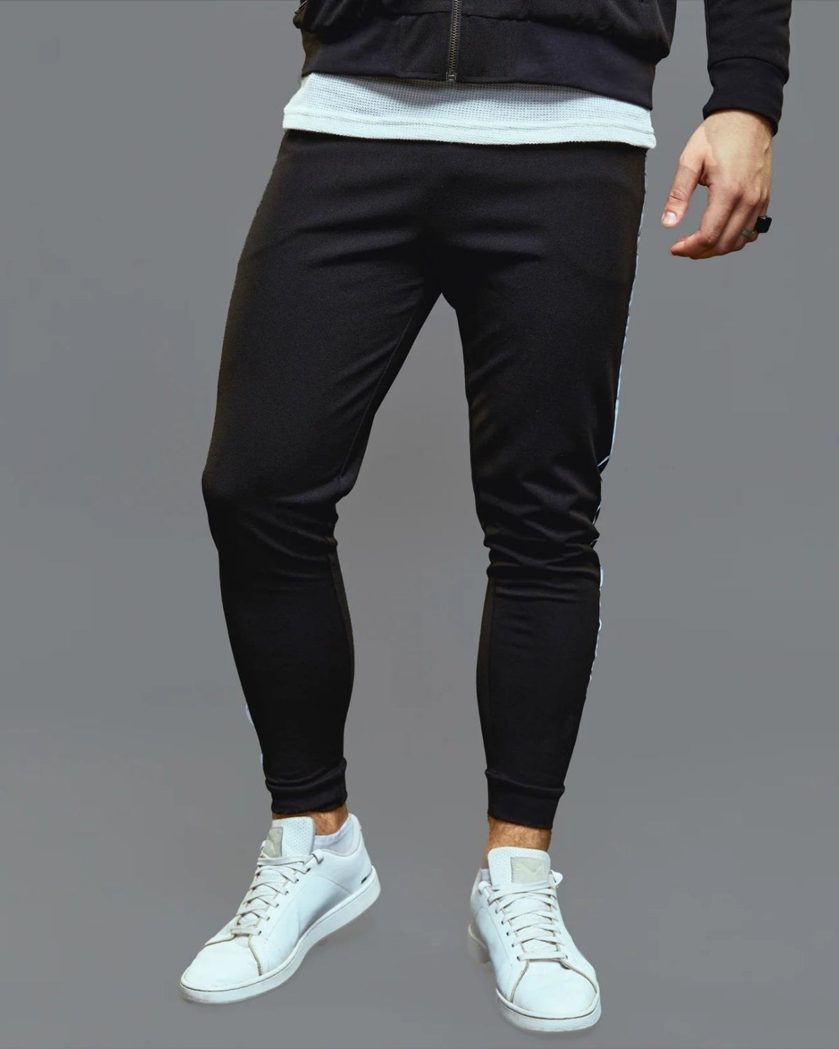 Unisex Tight Fitted Jogger - Black Shadow