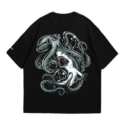 BLACK OCTOPUS X SHARK T-SHIRT