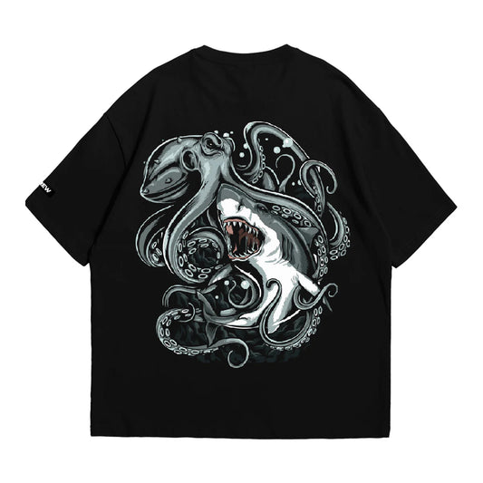 BLACK OCTOPUS X SHARK T-SHIRT