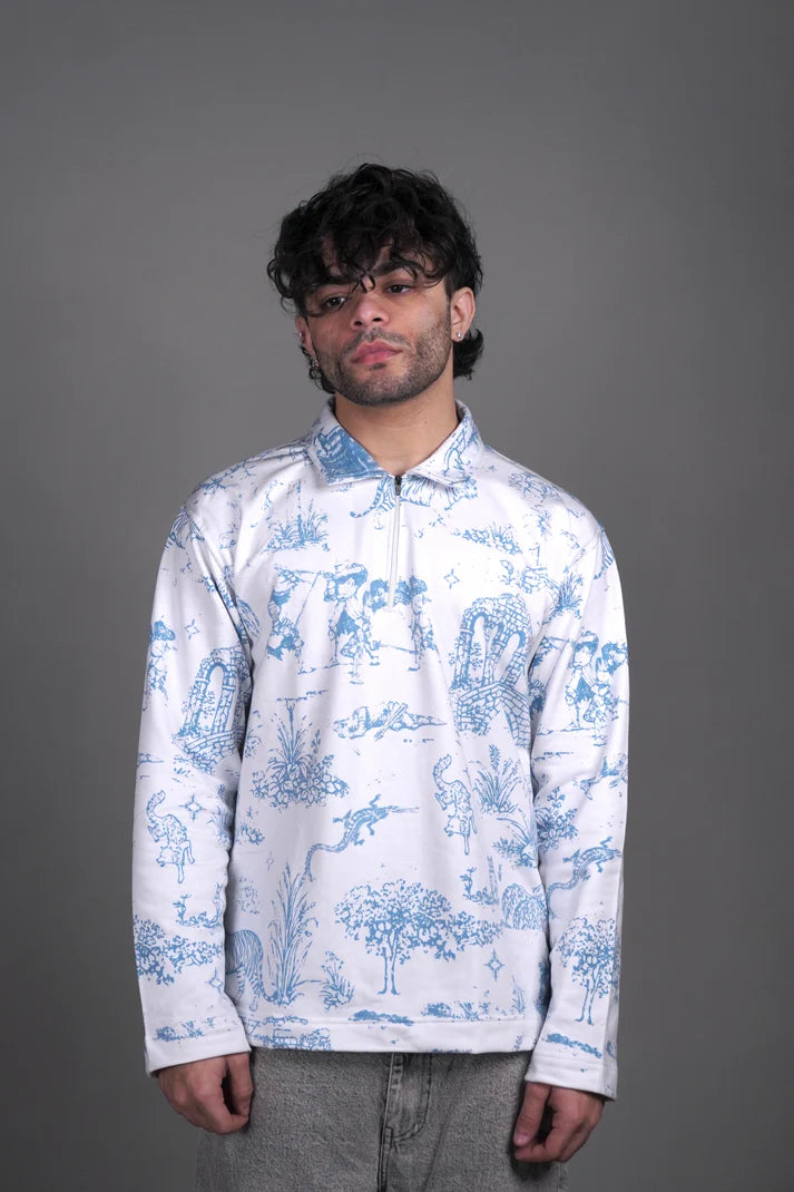 OLD ENGLISH ZIPPER - WHITE ZIPPER POLO