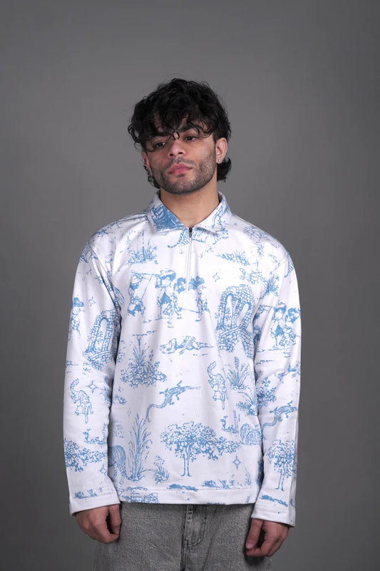 OLD ENGLISH ZIPPER - WHITE ZIPPER POLO