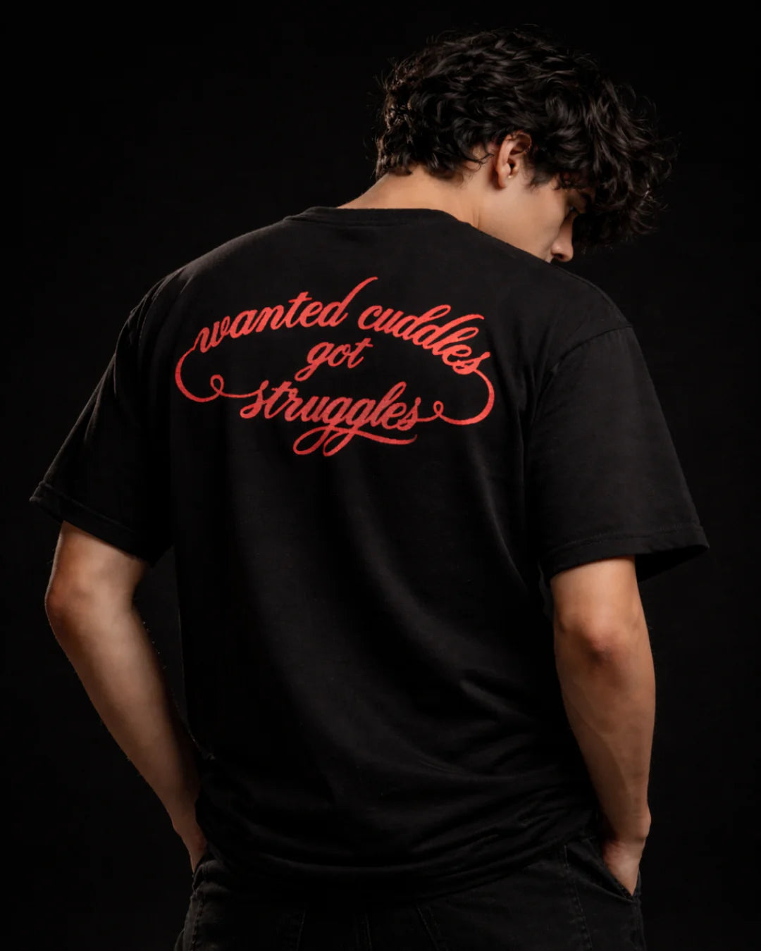 WANTED CUDDLES BLACK TEE