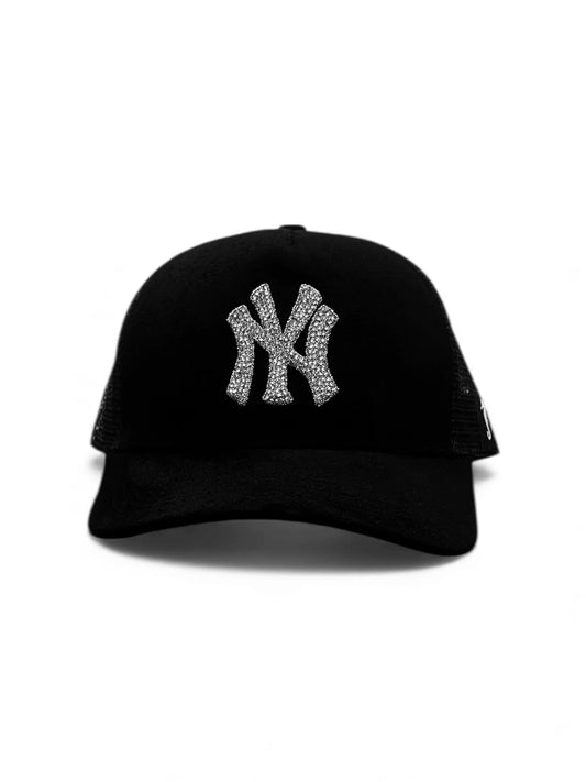 NY Rhinestone - Suede Trucker cap