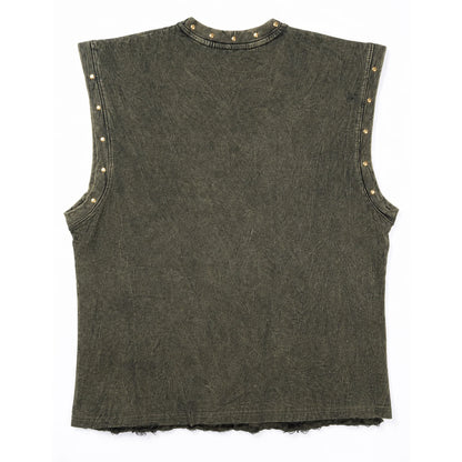 OLIVE GREEN WASHED TANK