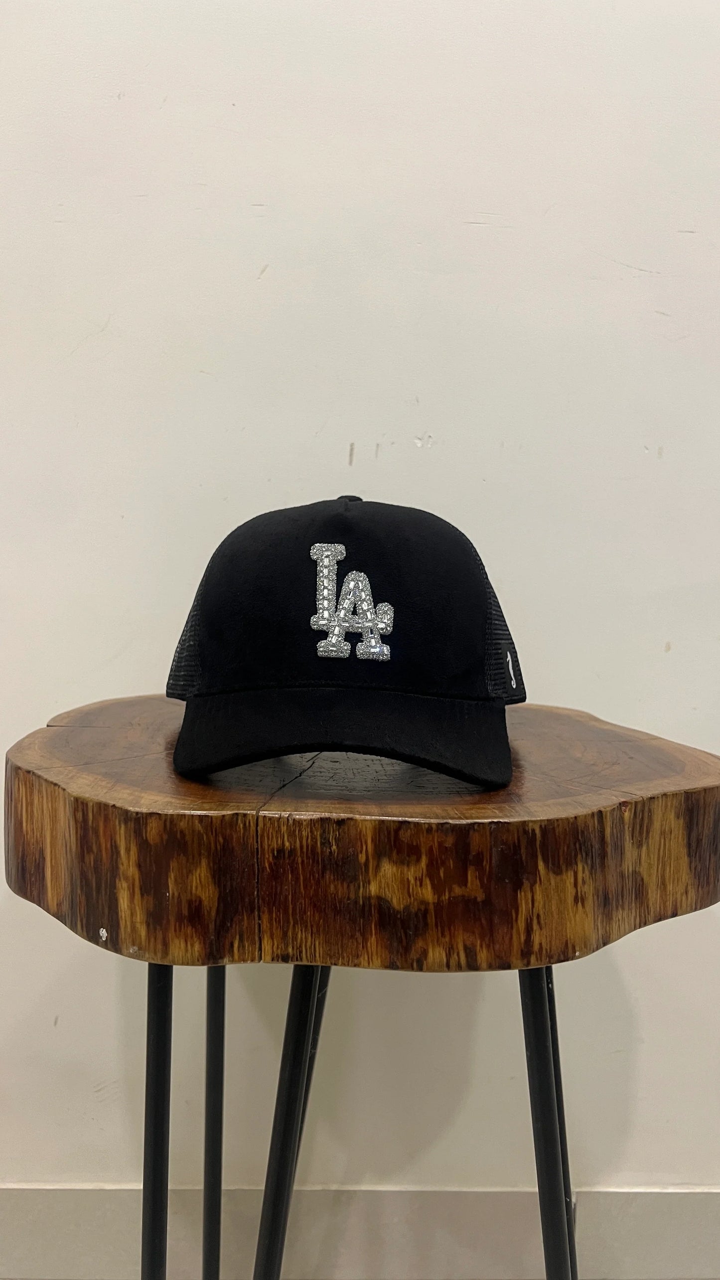 LA Rhinestone - Suede Trucker cap