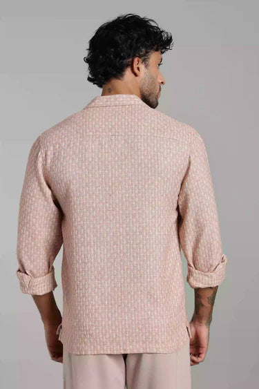 DUSTY ROSE JACQUARD FULL SLEEVE SHIRT