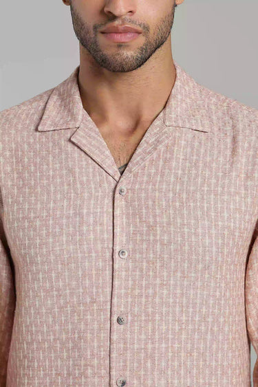 DUSTY ROSE JACQUARD FULL SLEEVE SHIRT