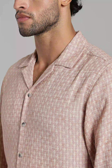 DUSTY ROSE JACQUARD FULL SLEEVE SHIRT