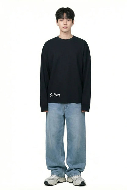 Sober State Black Crop Waffle Tshirt