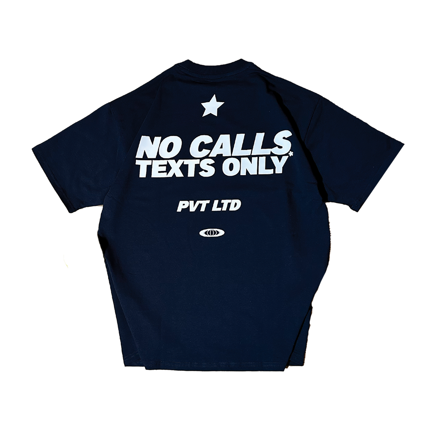 No Call Only Text Tee - Blue