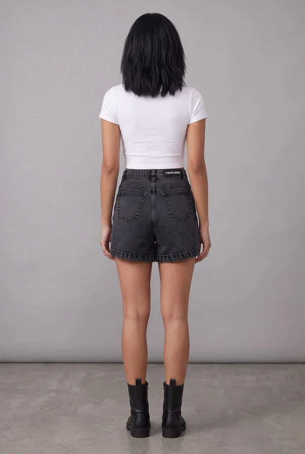 Black Denim Skort