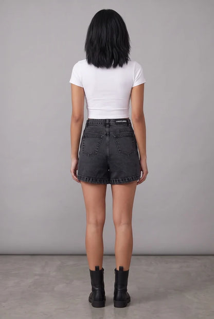 Black Denim Skort
