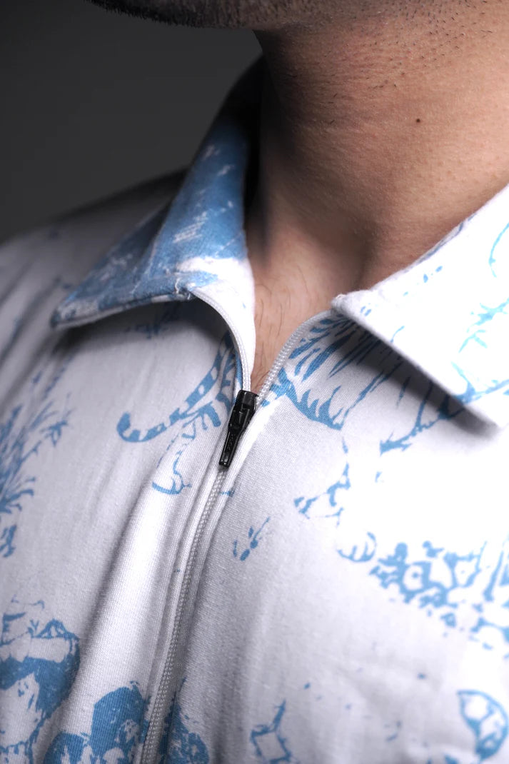 OLD ENGLISH ZIPPER - WHITE ZIPPER POLO