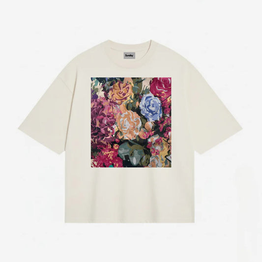 OFF WHITE FLOWER CANVAS TEE