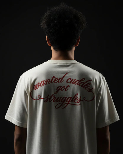 WANTED CUDDLES WHITE TEE