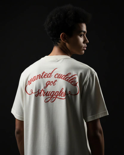 WANTED CUDDLES WHITE TEE
