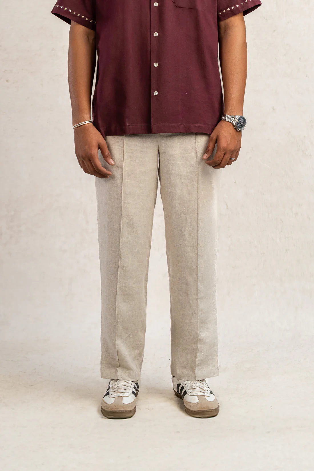 Pleated Linen Trousers (Men)