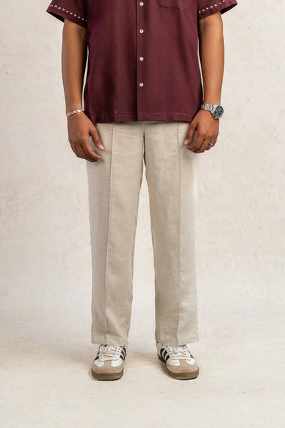Pleated Linen Trousers (Men)