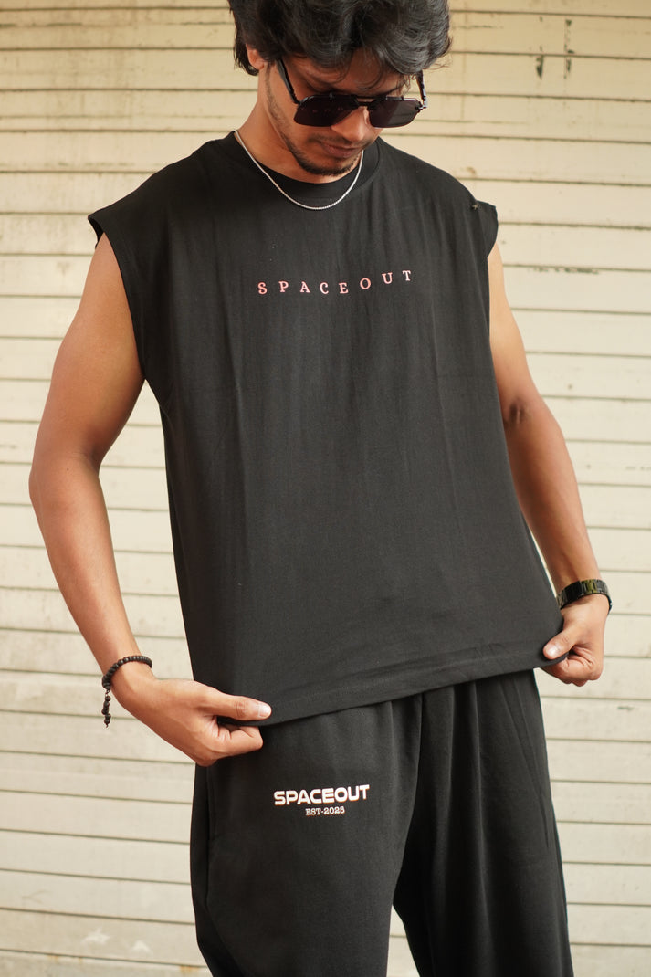 BLACK SPACEOUT TANK TOP