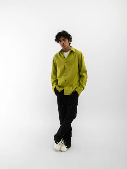 Full Sleeves Shirt Solid Green