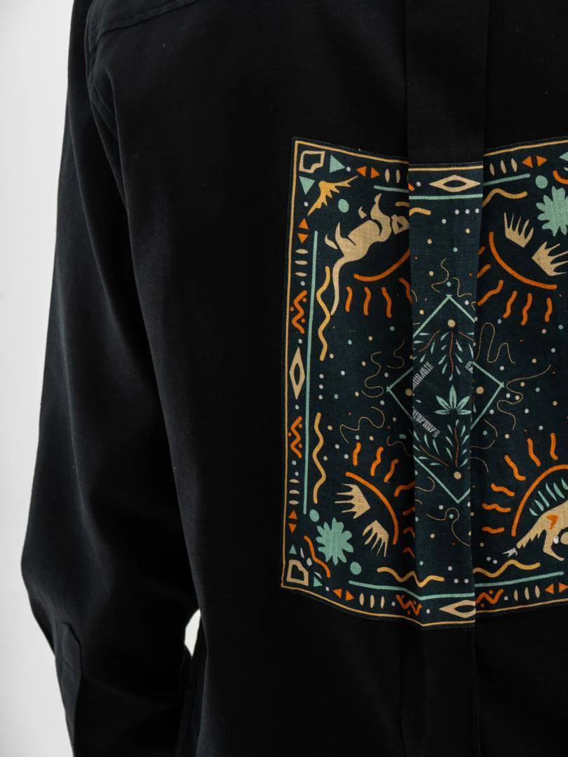 Mystic Print Full Sleeves Shirt Black