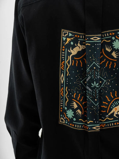 Mystic Print Full Sleeves Shirt Black