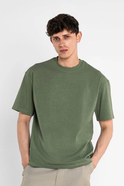 Solid Oversized Hemp Green Tee