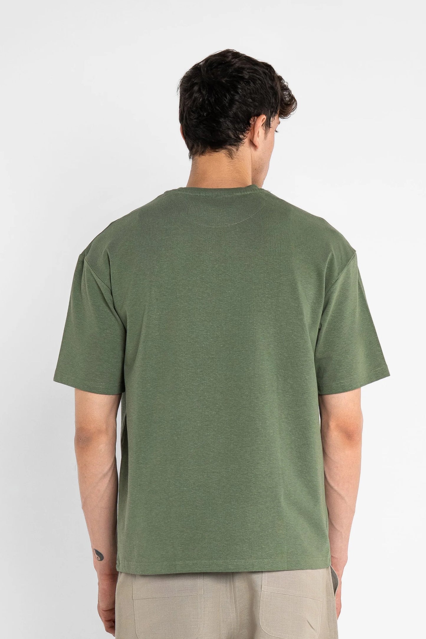 Solid Oversized Hemp Green Tee