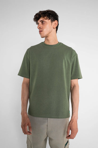Solid Oversized Hemp Green Tee