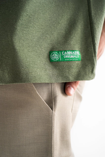 Solid Oversized Hemp Green Tee