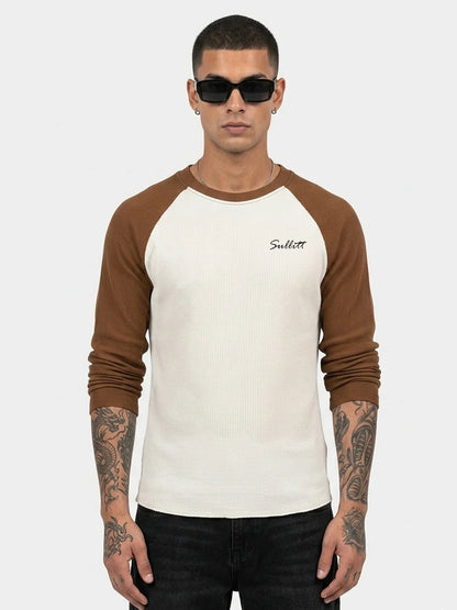 FASTER THAN YESTERDAY RAGLINE WAFFLE TEE