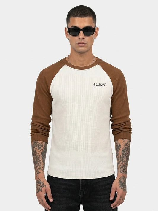 FASTER THAN YESTERDAY RAGLINE WAFFLE TEE