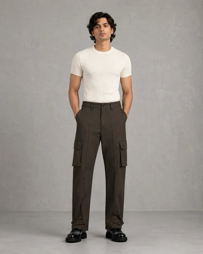Six Pocket Brown Cargo Without Flap