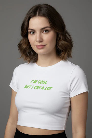 I CRY A LOT GRAPHIC CROP TOP