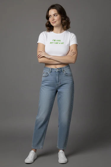 I CRY A LOT GRAPHIC CROP TOP