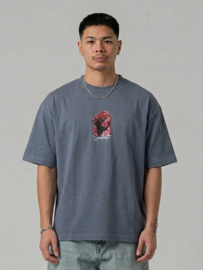 GREY DRAGON CREST TEE