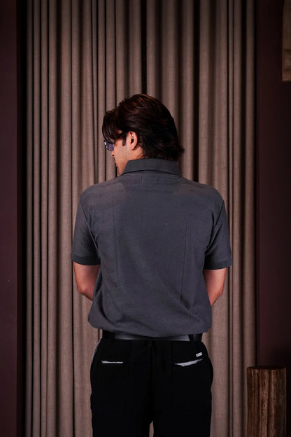 Grey Textured Polo