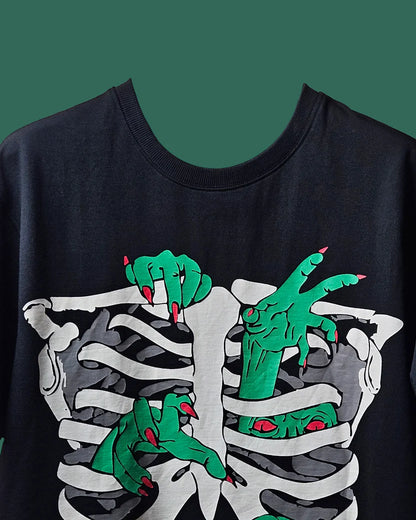 BLACK ZOMBIE RIBS T-SHIRT